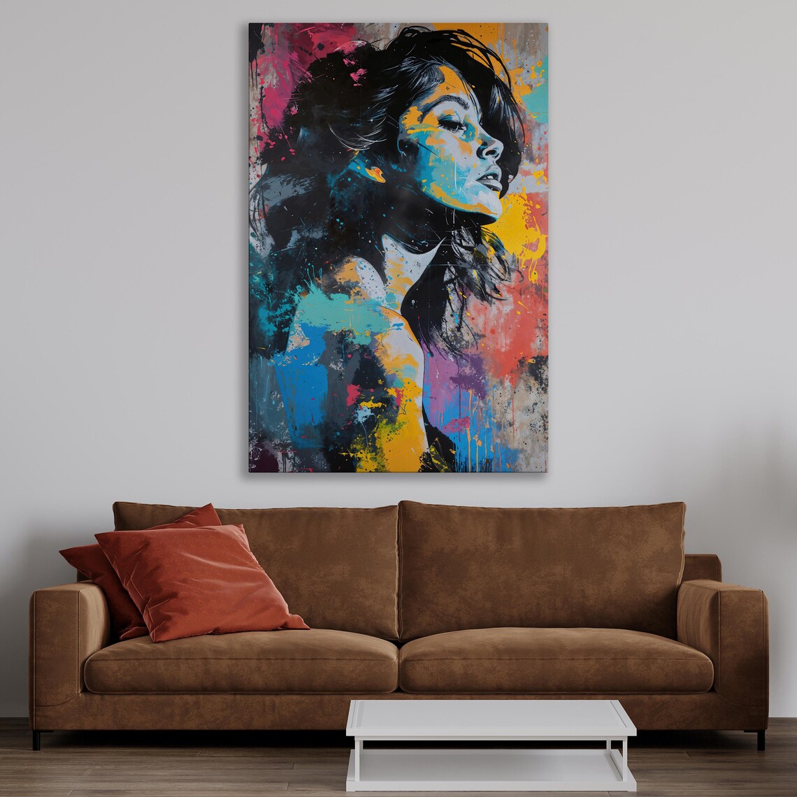 Pop Art Woman Portrait, Abstract Colorful Wall Art Print - Image 3
