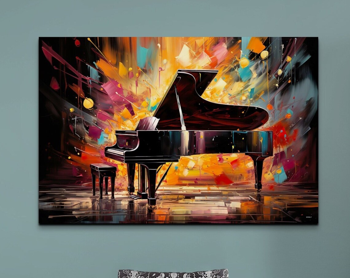 Abstract Piano Art Print, Expressionist Music Art