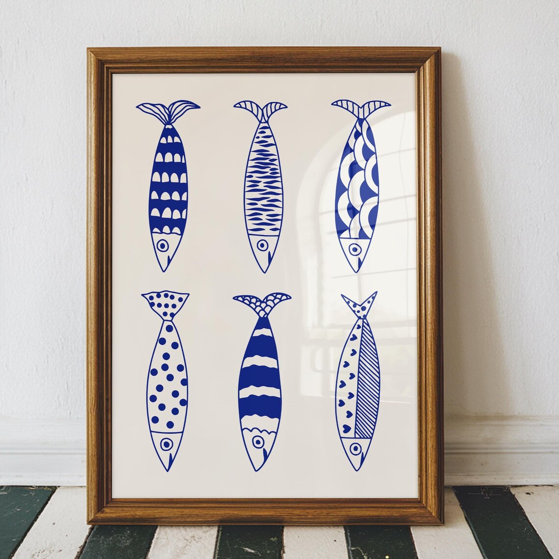 Sardine Print Sardine Art Print Minimalist Kitchen Print Fish Print Kitchen Poster Nautical Print