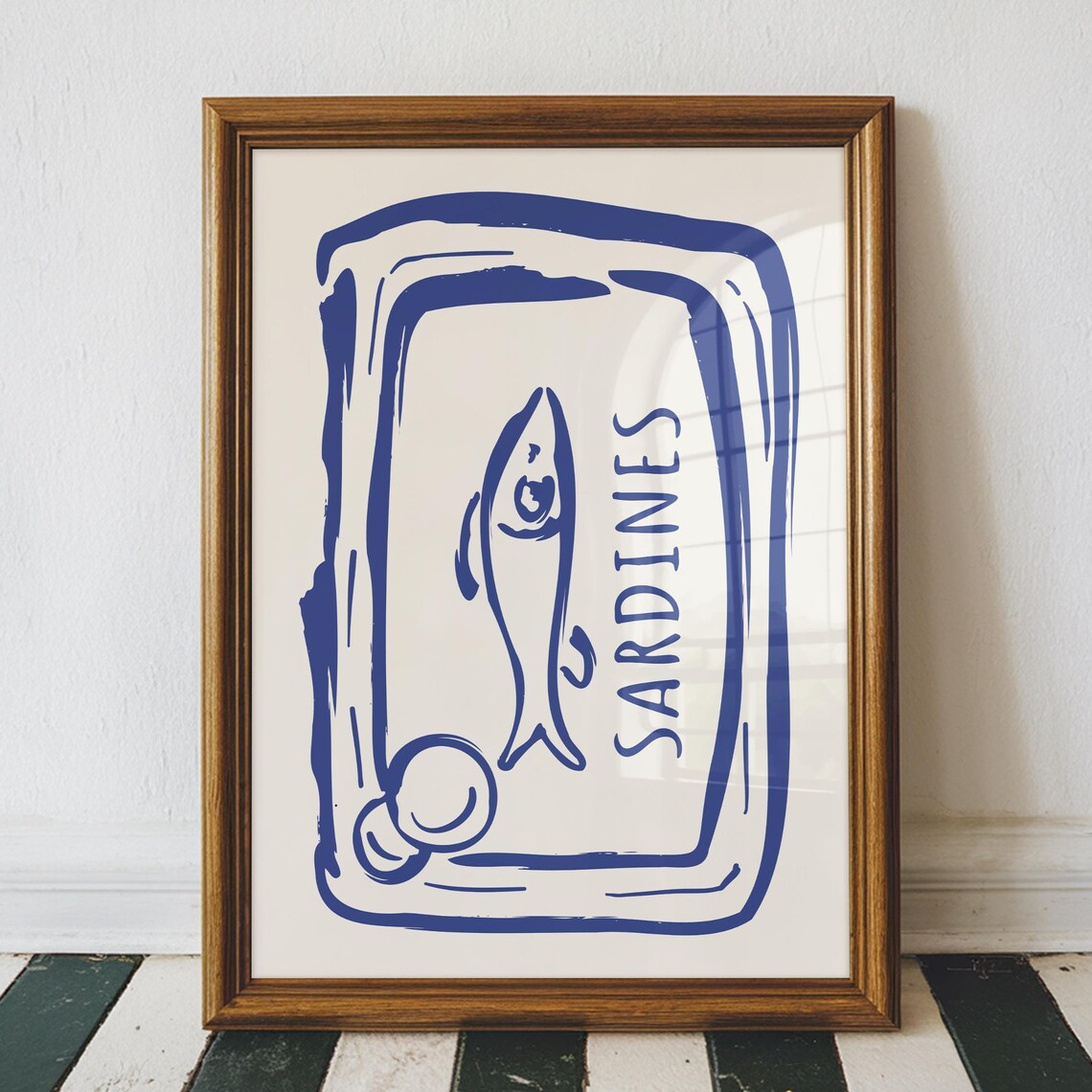 Sardine Tin Art Sardine Art Print Minimalist Kitchen Print Fish Wall Art Kitchen Poster Sardines