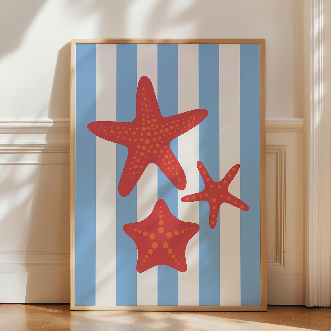 Starfish Print, Trendy Coastal Summer Poster