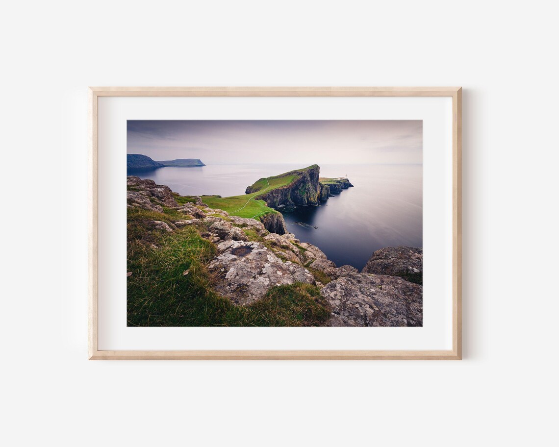 Neist Point Lighthouse Isle Of Skye Scotland Dramatic Cliff Seascape Print