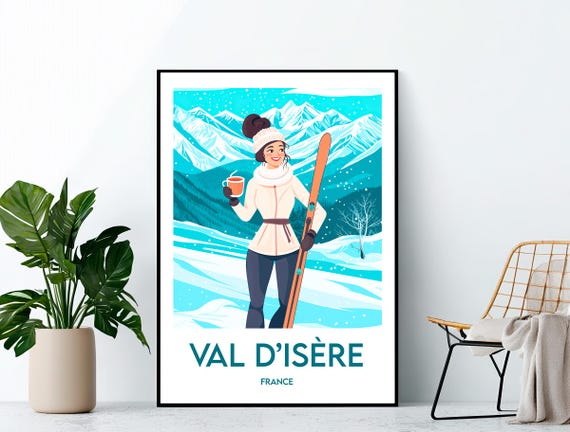 Val Disre Poster Ski Art Print Resort France Gift