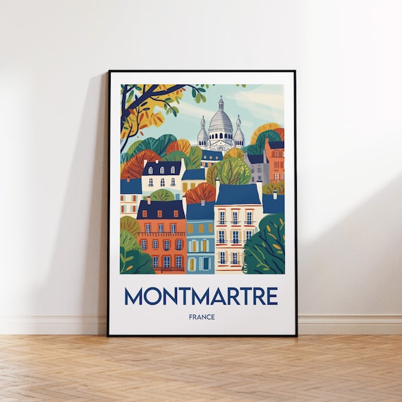 Montmartre Poster, Vintage Travel France Art Print