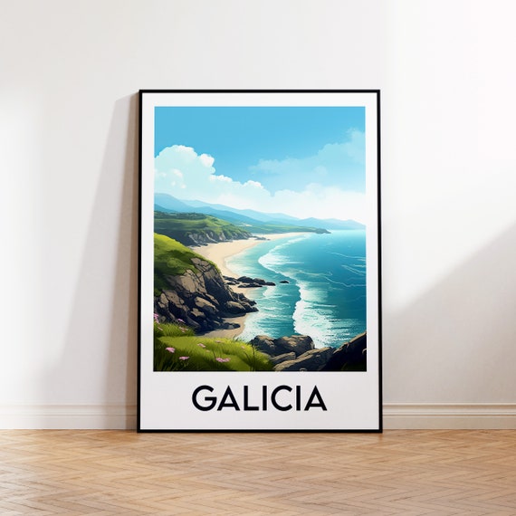 Galicia Poster Print Illustration Spain Gift Vintage Travel