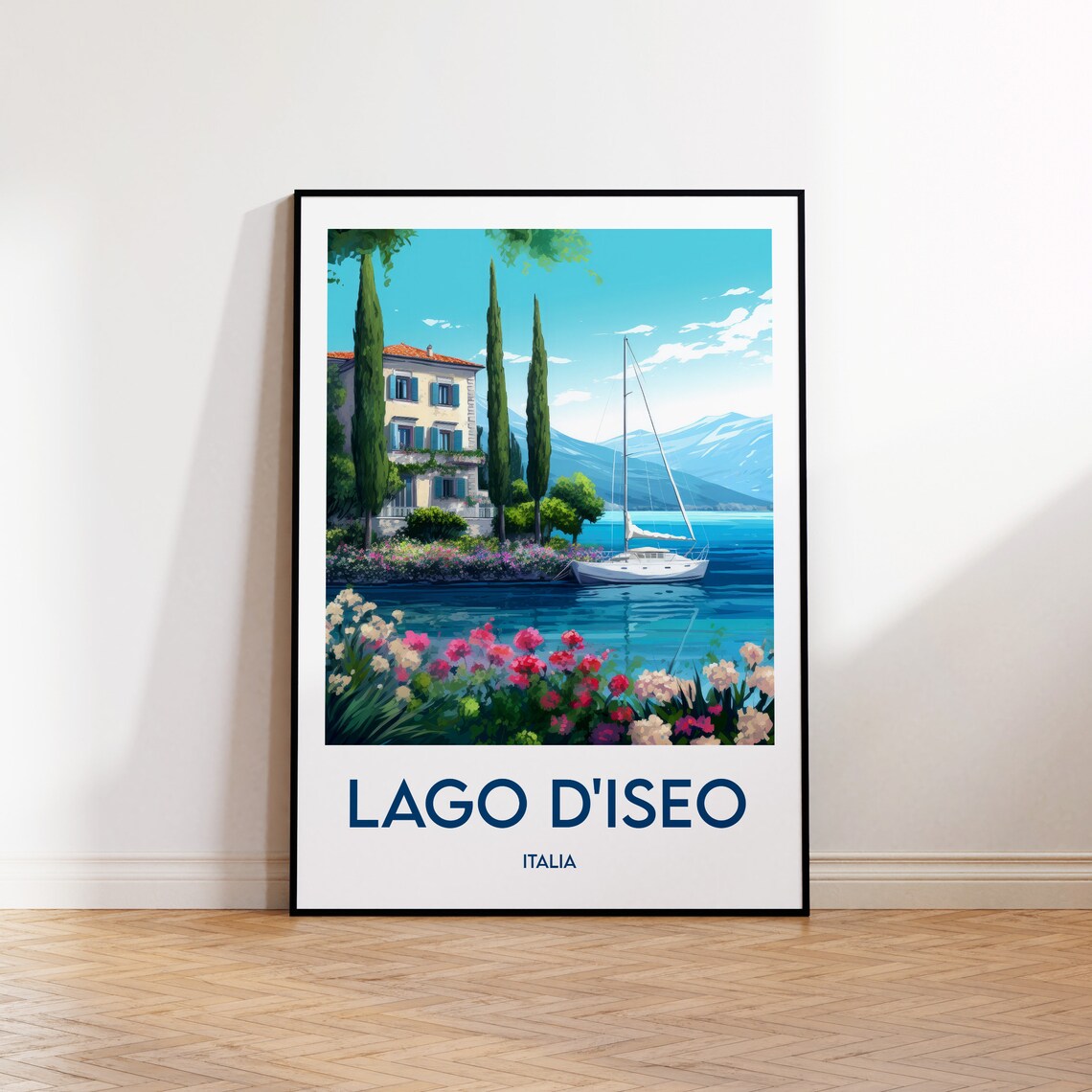 Lake Iseo Vintage Travel Poster Print, Italy