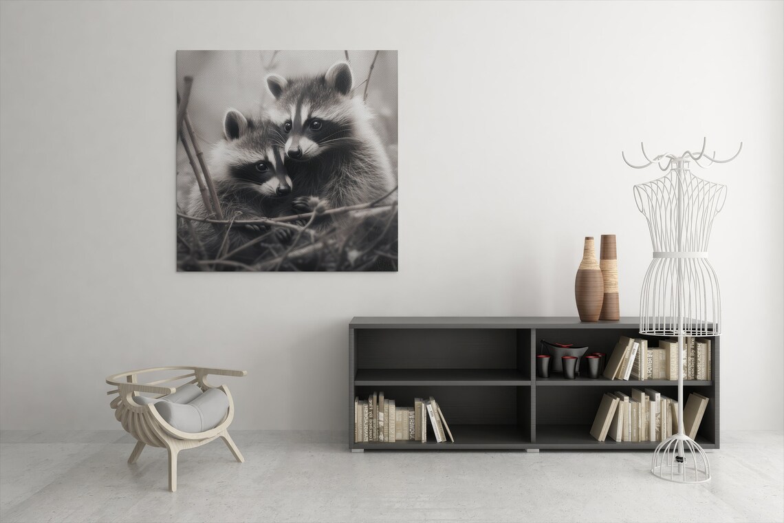 Raccoon Couple, Cute Animal Poster for Nursery - Image 2