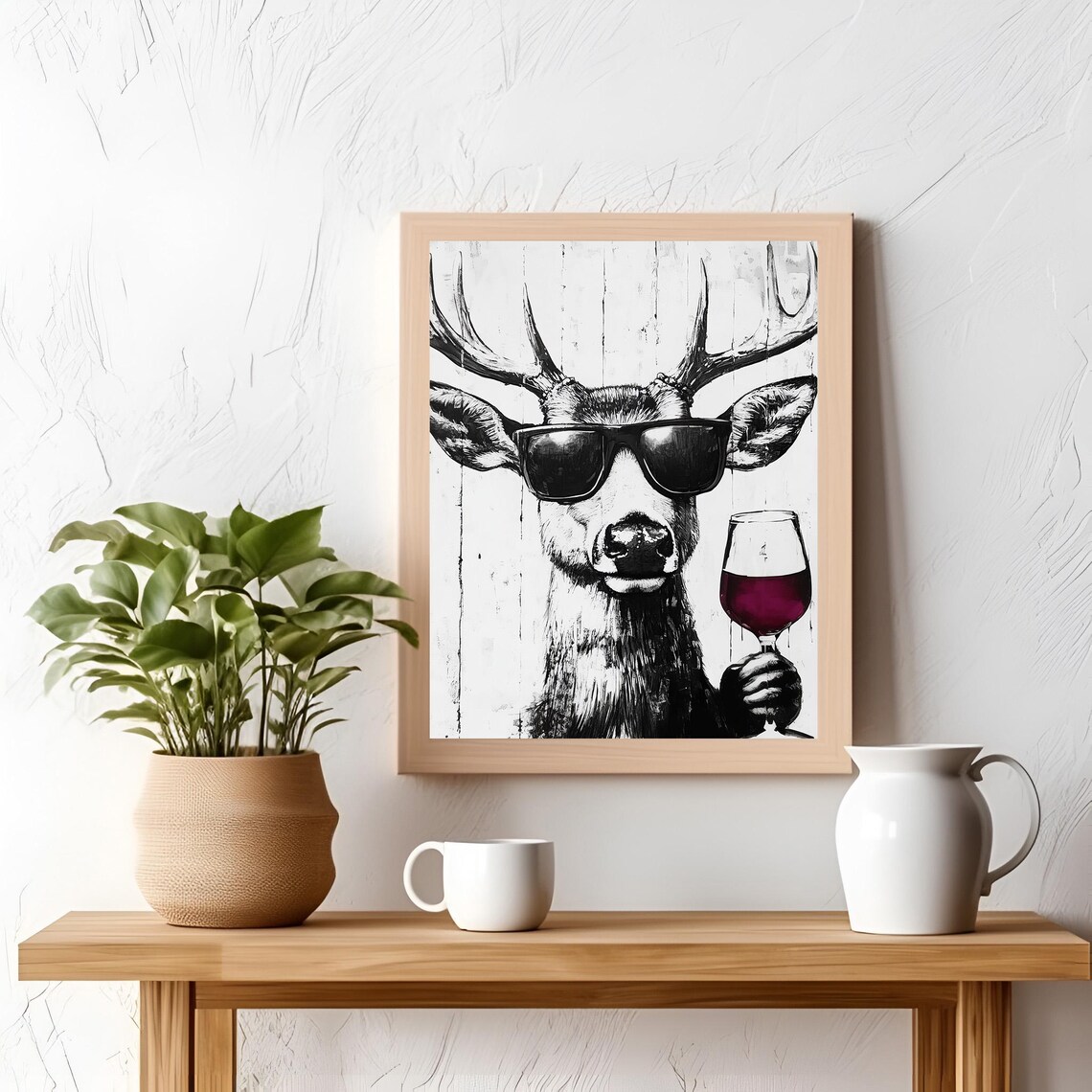 Deer Print, Funny Wine Dining Room Decor - Image 3