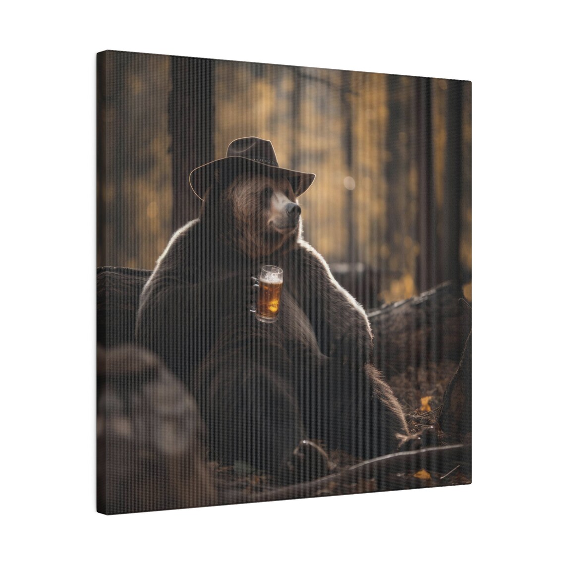 Bear Drinking Beer Poster Print, Farmhouse Bar Decor - Image 3