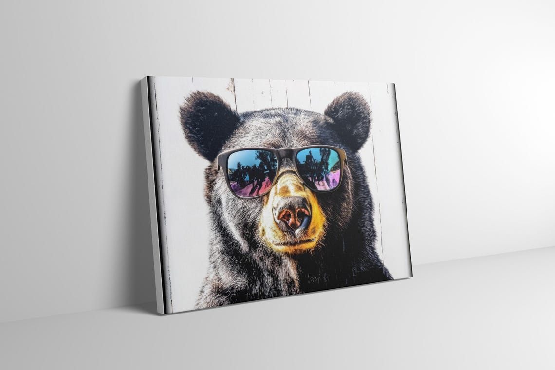 Bear Funny Grizzly With Sunglasses Poster, Modern Urban - Image 3