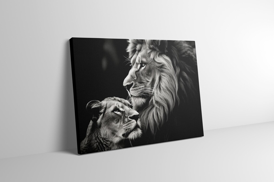 Lion Couple Romantic Animal Lover Gift - Image 3