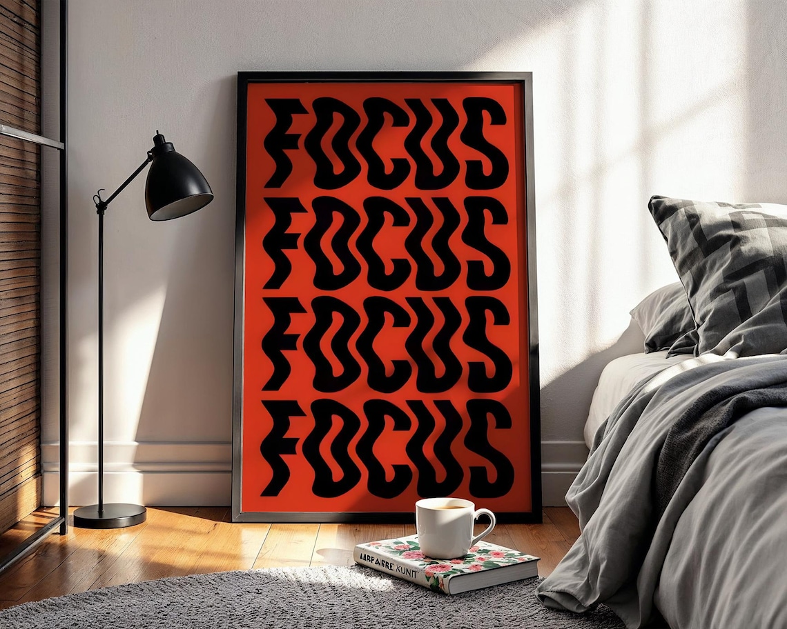 Wavy Focus Typography Retro 70s Psychedelic Poster
