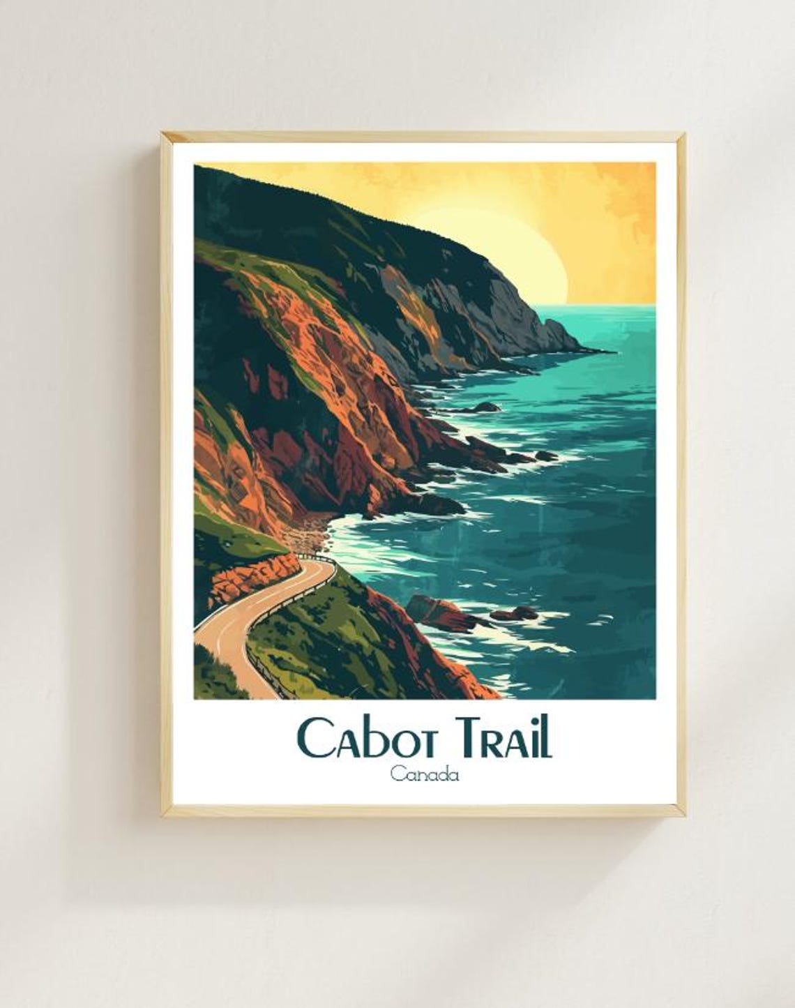 Cabot Trail Winding Along Dramatic Coastal Cliffs Drive Poster