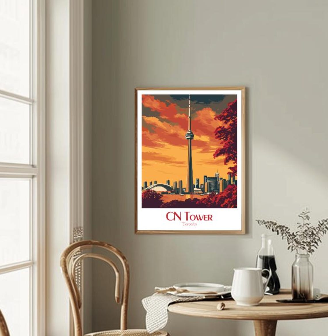 CN Tower Rising Over the Downtown Toronto Skyline Sunset Poster - Image 2