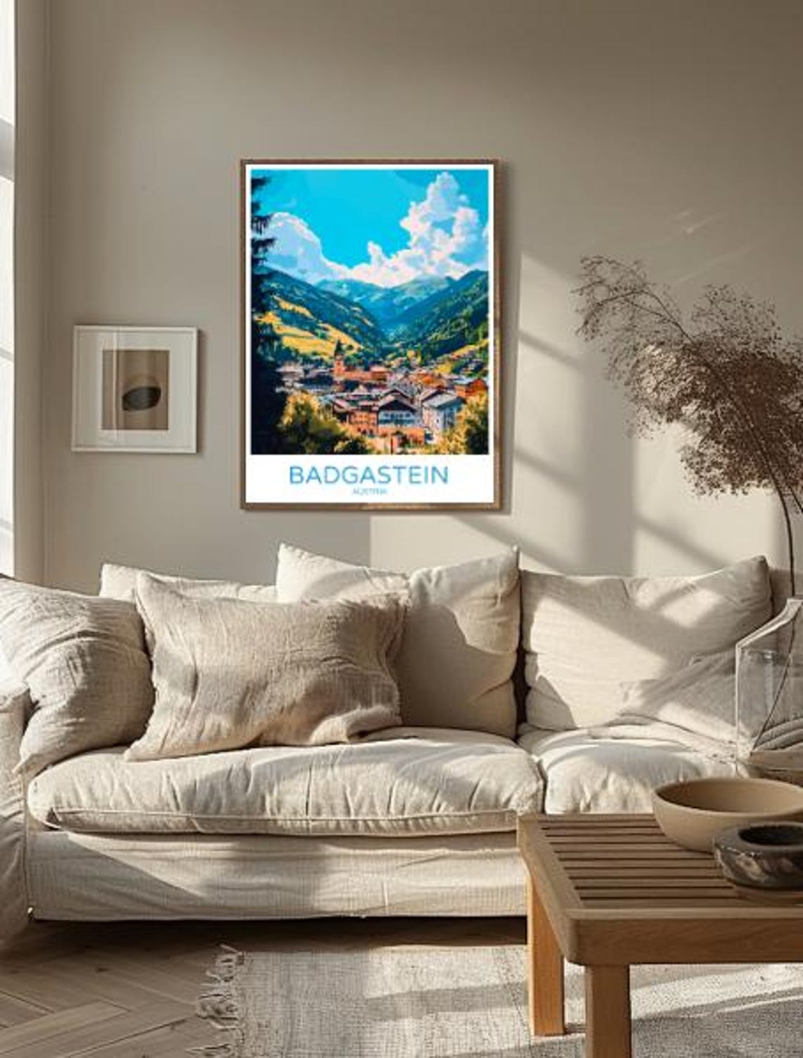 Badgastein Austria Alpine Village Church Tower Mountain Travel Poster - Image 2