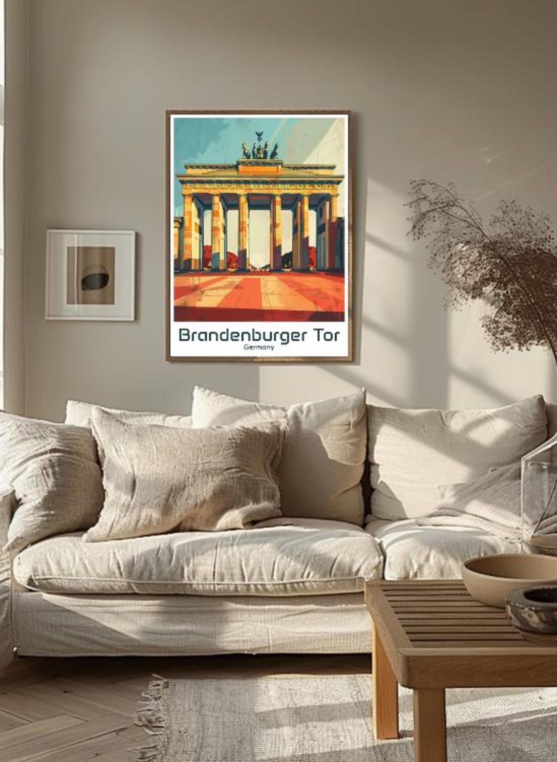 Brandenburg Gate Berlin Germany Vintage Landmark Travel Poster - Image 3