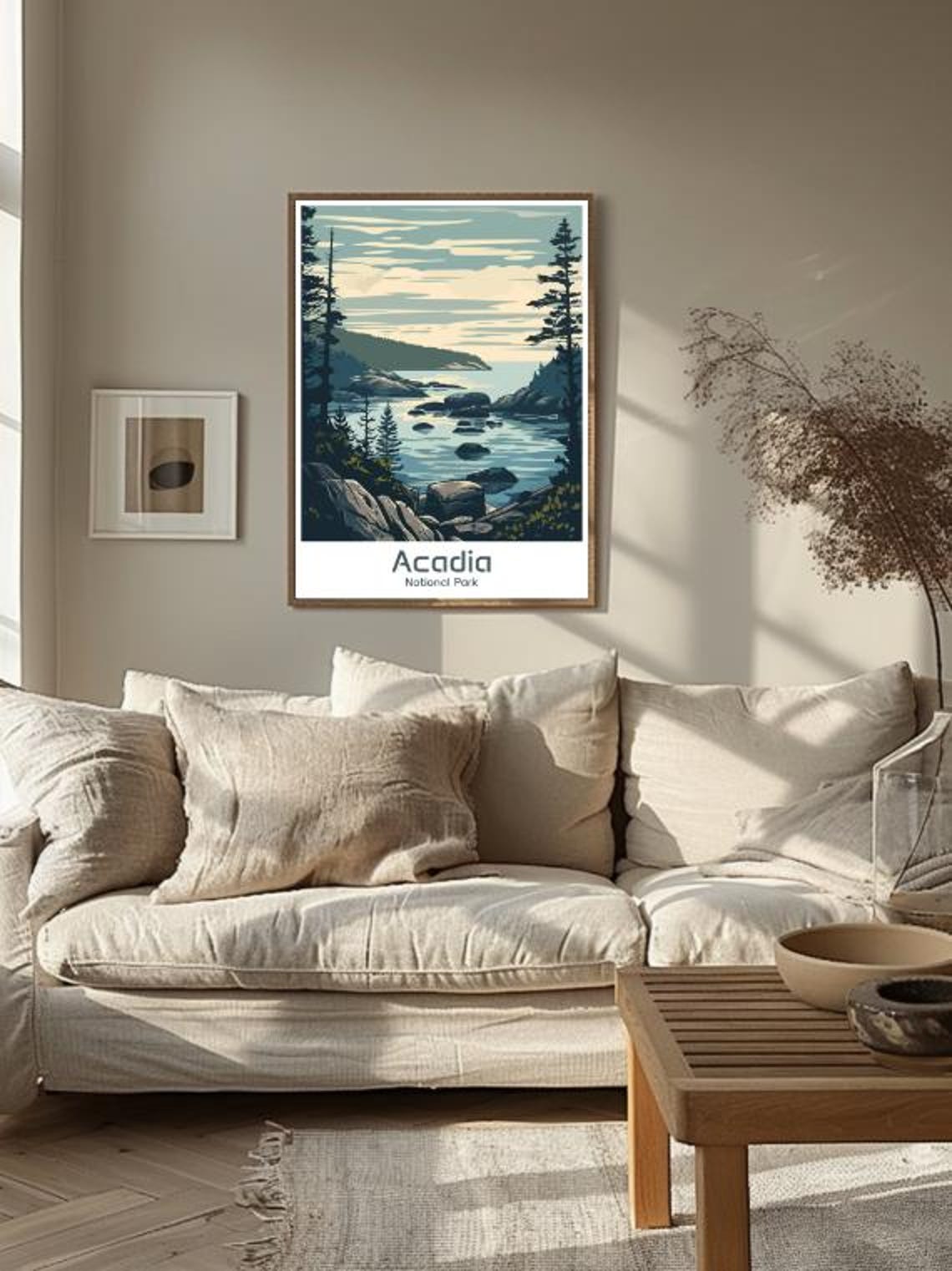 Acadia National Park Rocky Coast Pine Seascape Travel Poster - Image 3