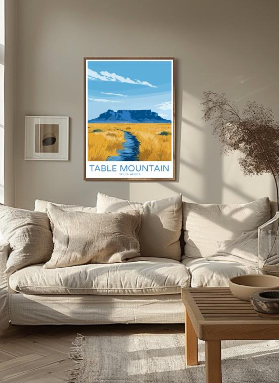 Table Mountain South Africa Grassland Vintage Travel Poster Art - Image 3