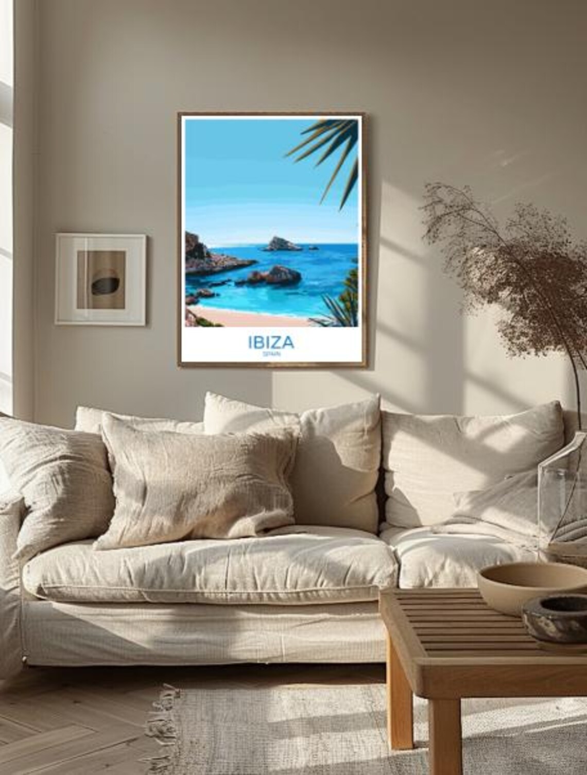 Ibiza Spain Rocky Cove Beach Turquoise Sea Balearic Travel Poster - Image 2