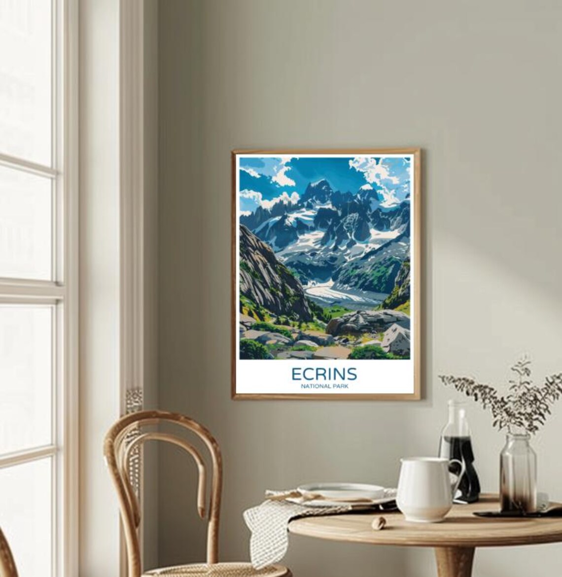 Ecrins National Park Glacier Valley Snowy Peaks Mountain Travel Poster - Image 2