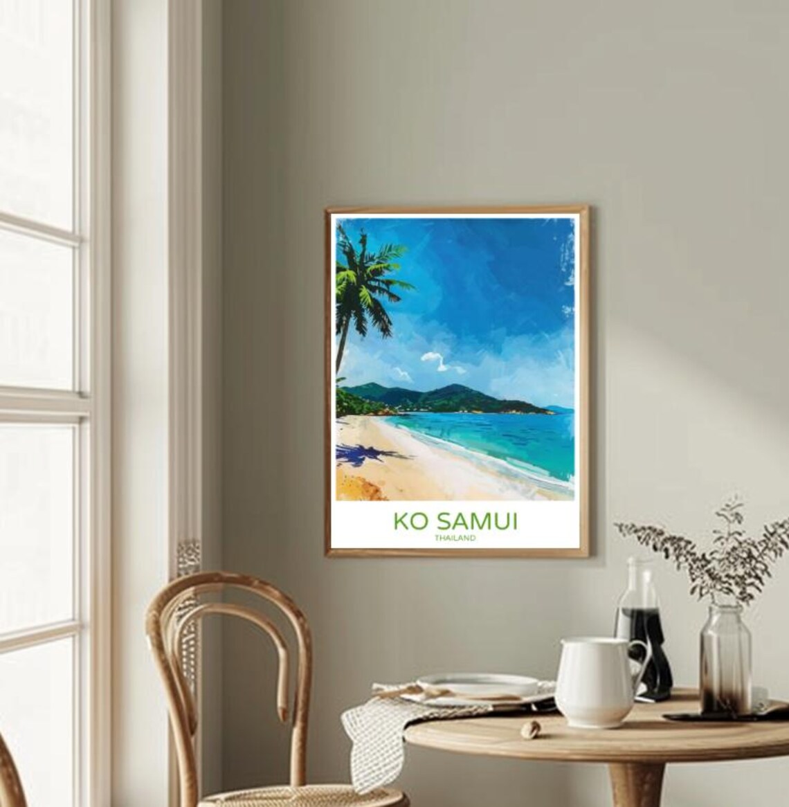 Ko Samui Thailand Tropical Beach Palm Island Travel Poster Gift - Image 2