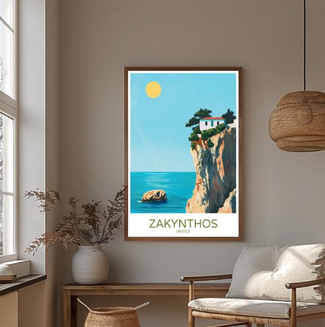 Zakynthos Greece Cliffside Coast Mediterranean Travel Poster - Image 3
