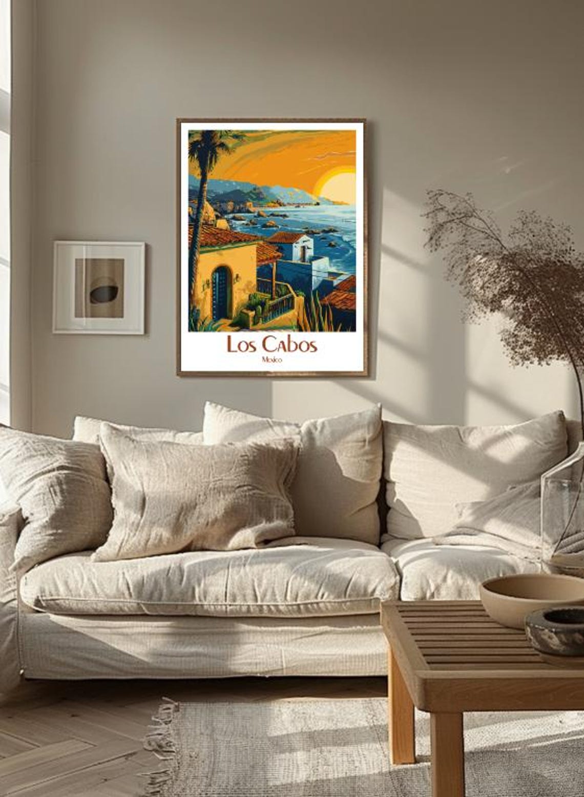 Los Cabos Mexico Coastal Village Sunset Ocean Retro Art Poster - Image 3
