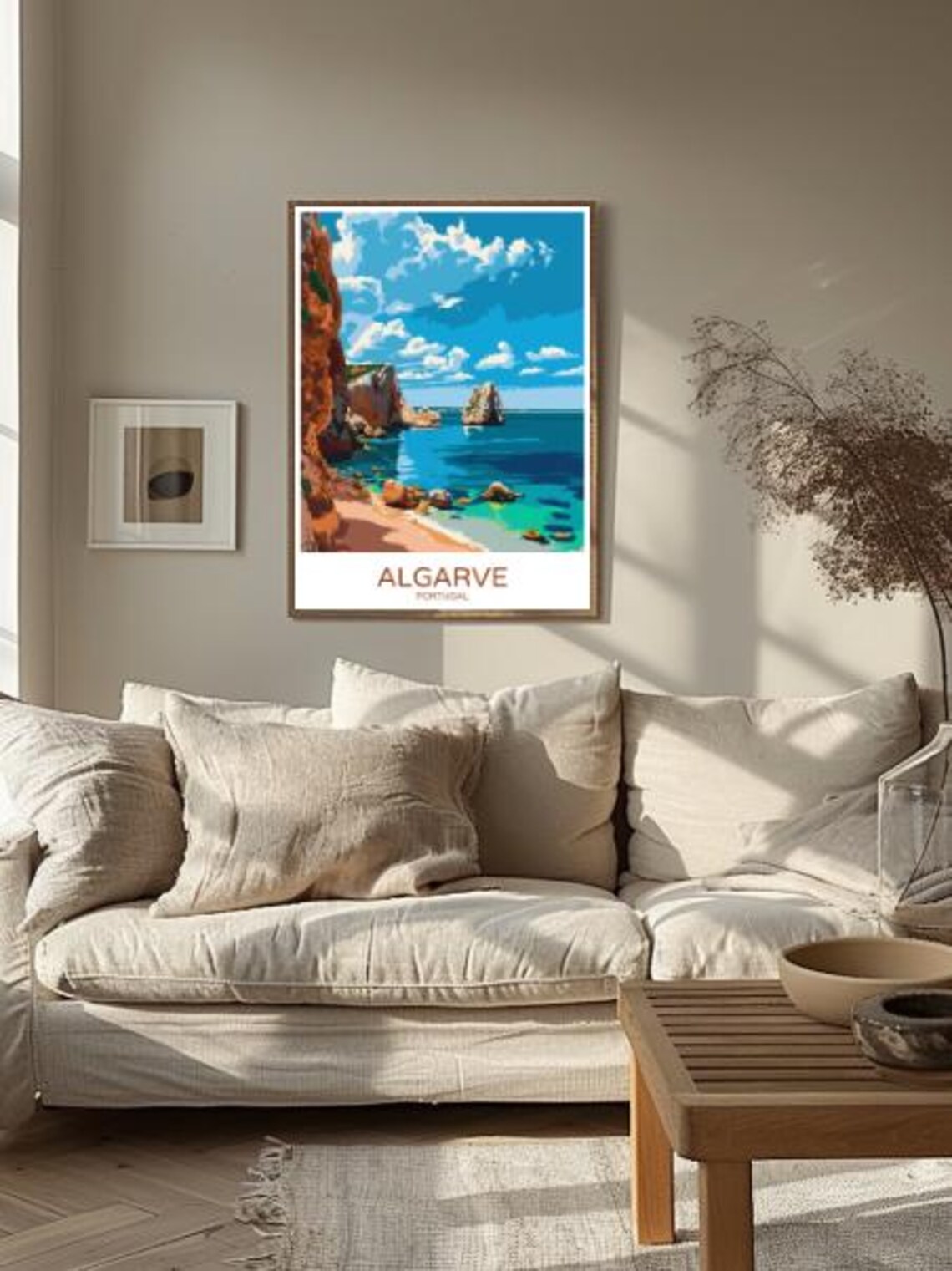 Algarve Portugal Golden Cliffs Hidden Cove Beach Vintage Travel Poster - Image 2