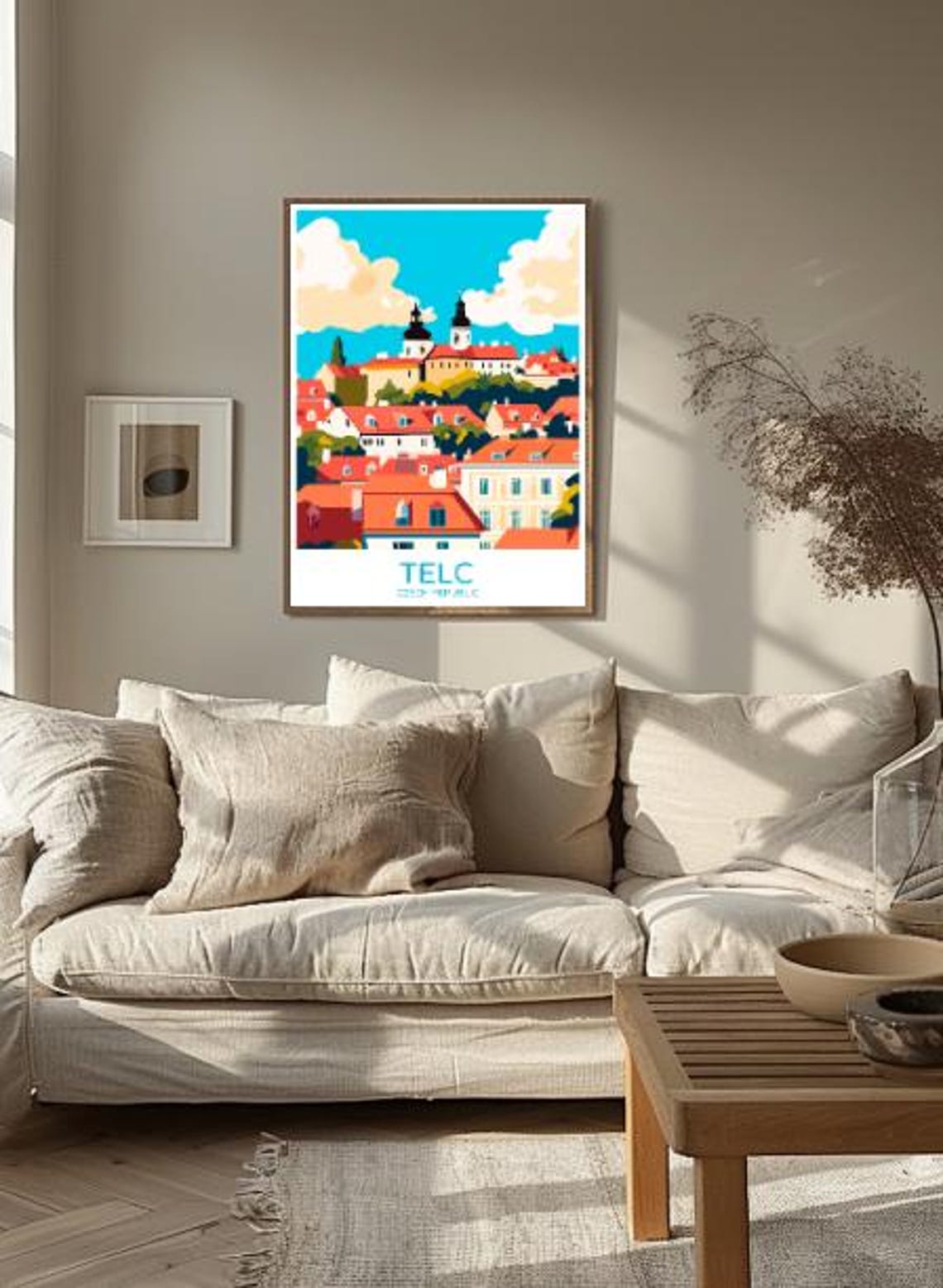 Telc Czech Republic Red Rooftop Castle Old Town Square Poster - Image 2