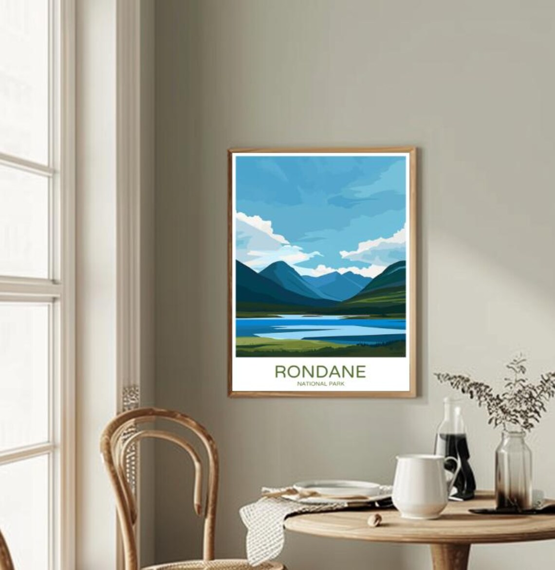 Rondane National Park Norway Lake Mountain Vintage Travel Poster - Image 2