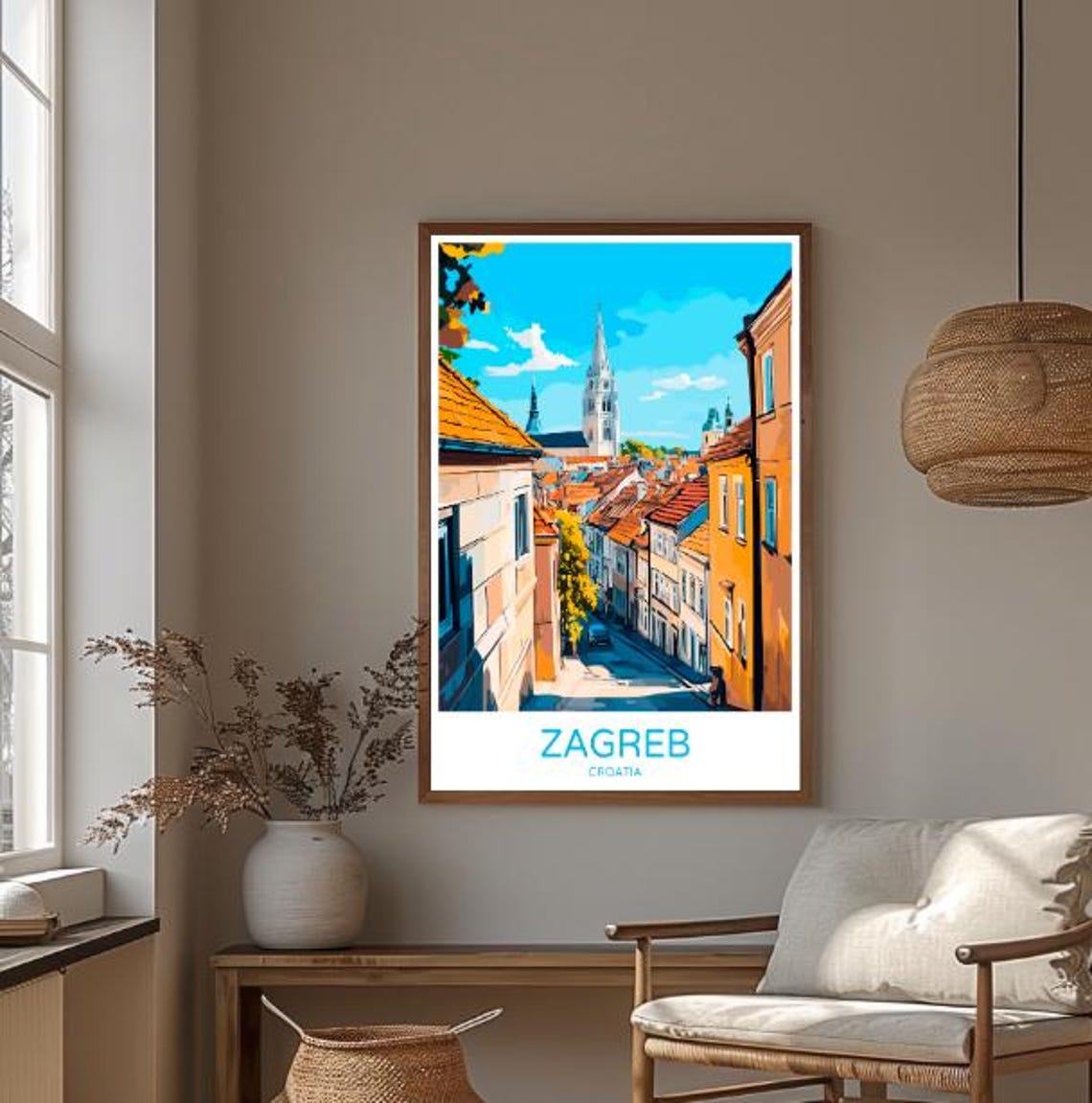 Zagreb Croatia Travel Poster Charming Wall Art Of Historic Cityscape And Landmarks Croatian City Print European Decor - Image 3
