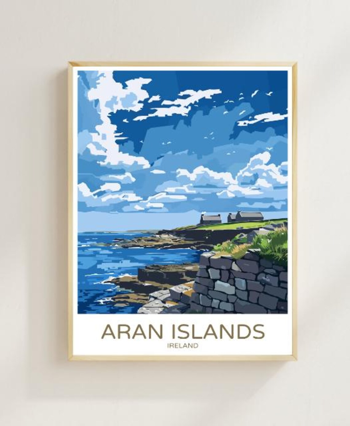 Aran Islands Ireland Coastal Travel Landscape Scenic Art Poster
