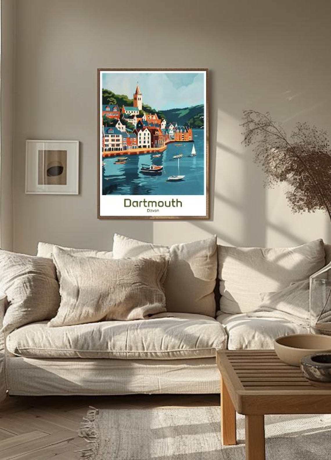 Dartmouth Devon English Harbor Town Vintage Coastal Travel Poster - Image 3