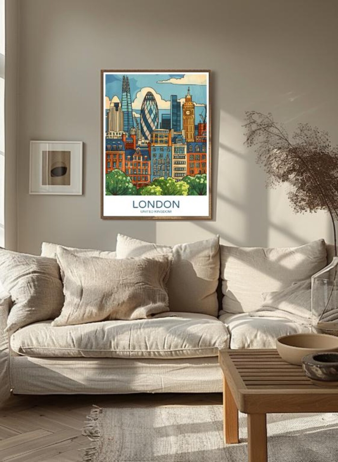 London United Kingdom Skyline Cityscape Big Ben Travel Poster Gift - Image 3