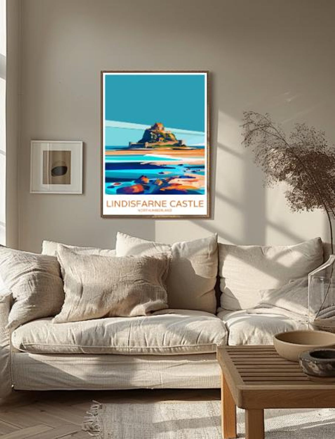 Lindisfarne Castle Northumberland Travel Poster Historic Coastal Castle Wall Art English Landscape Print Northumberland Decor Uk Art - Image 2