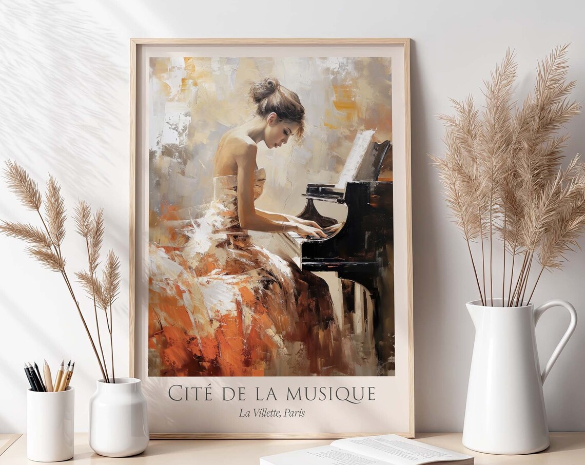 Cite de la Musique Paris Pianist Painting Elegant Music Poster - Image 3