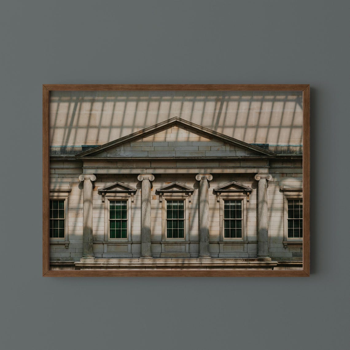Neoclassical Facade Geometric Window Shadows Architecture Photo Print