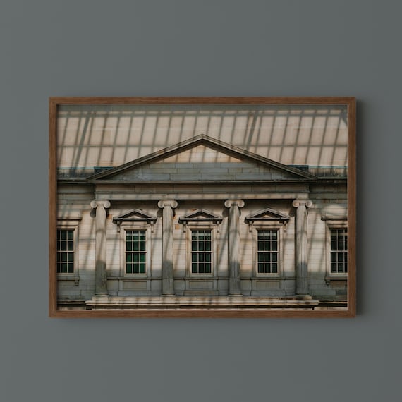 Neoclassical Facade Geometric Window Shadows Architecture Photo Print
