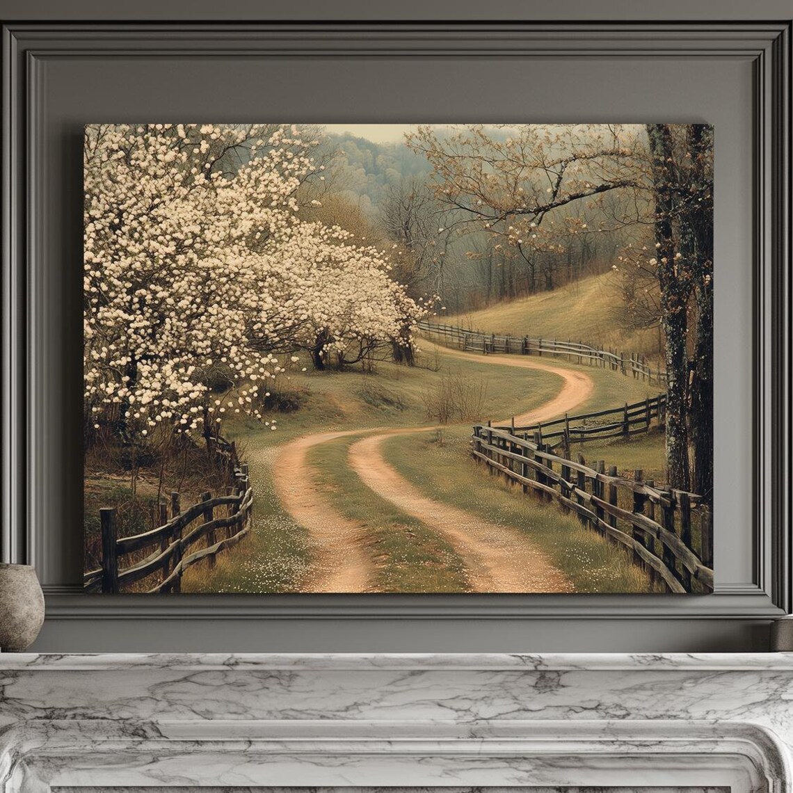 Rustic Spring Country Stroll Landscape Art Print