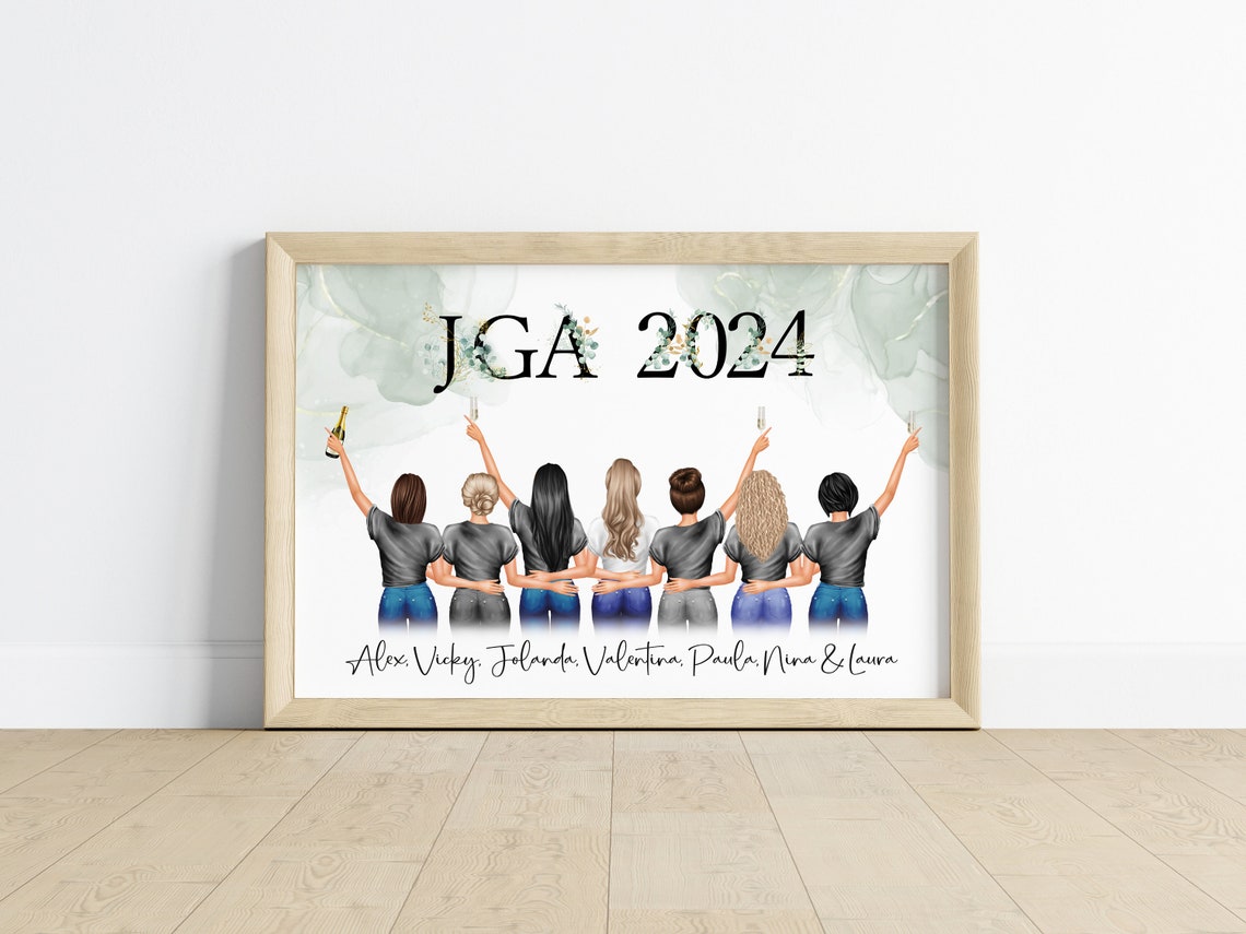 Personalized JGA Bachelorette Party Five Friends Souvenir Poster - Image 2