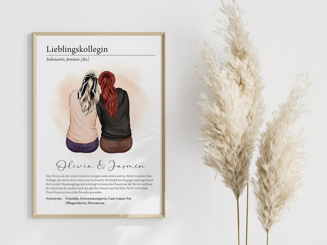 Lieblingskollegin Personalized Favorite Colleague Definition Portrait Poster - Image 2