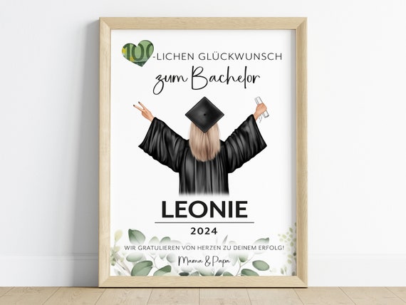 Personalized Cash Gift Bachelor Master Or Degree Gift Graduation Exam Passed High School Diploma Training Diploma Pdf