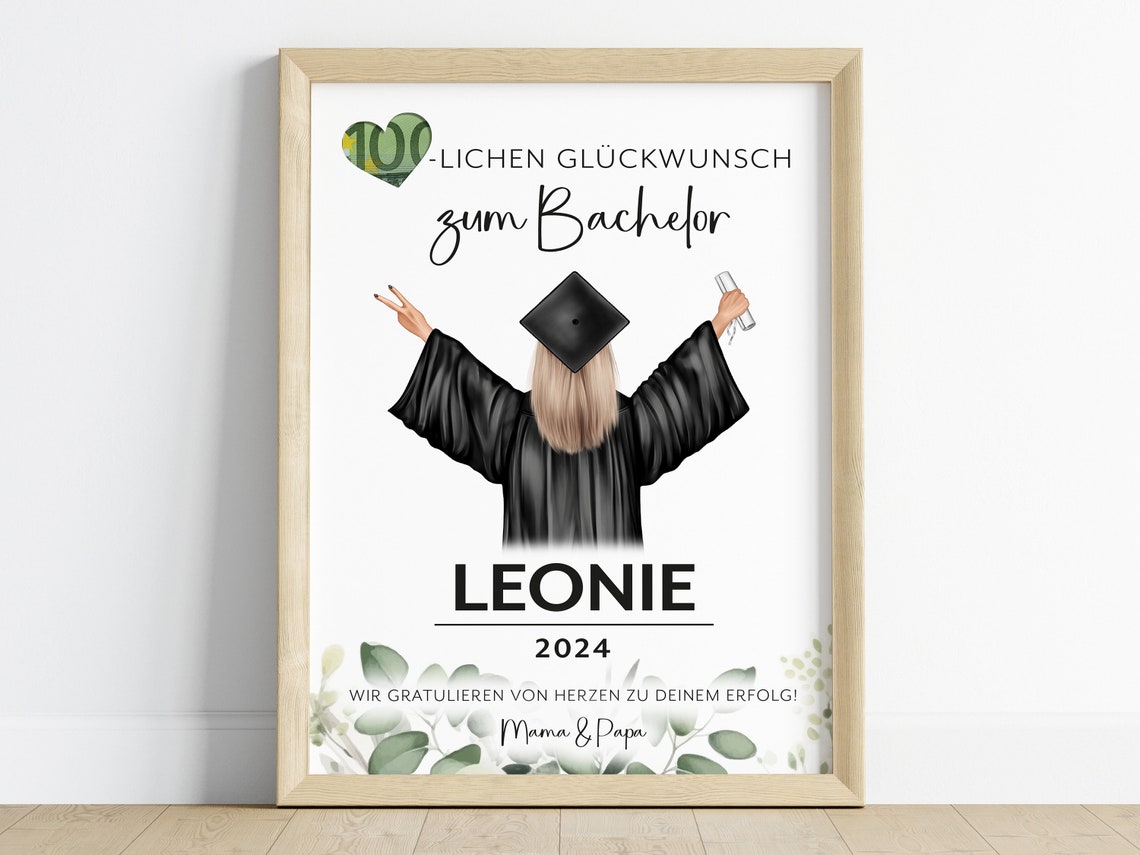 Personalized Cash Gift Bachelor Master Or Degree Gift Graduation Exam Passed High School Diploma Training Diploma Pdf