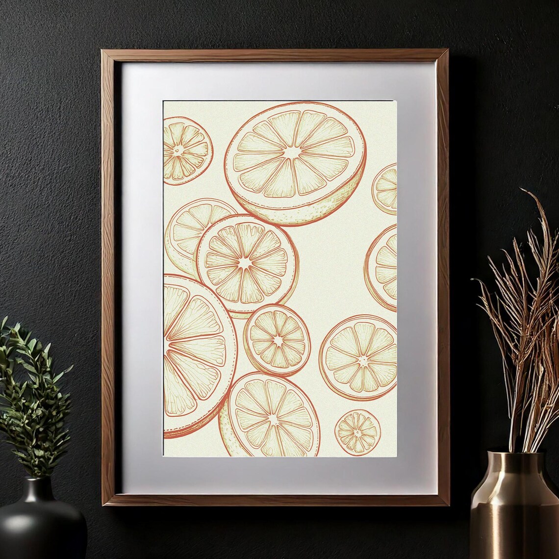 Orange Slices Wall Art Fruit Art Print Kitchen Wall Art Orange Art Orange Slices Print Minimal Art Print 033 - Image 3