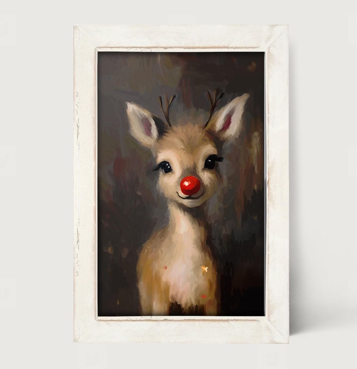 Rudolph Christmas Reindeer Art Print, Whimsical Decor - Image 2