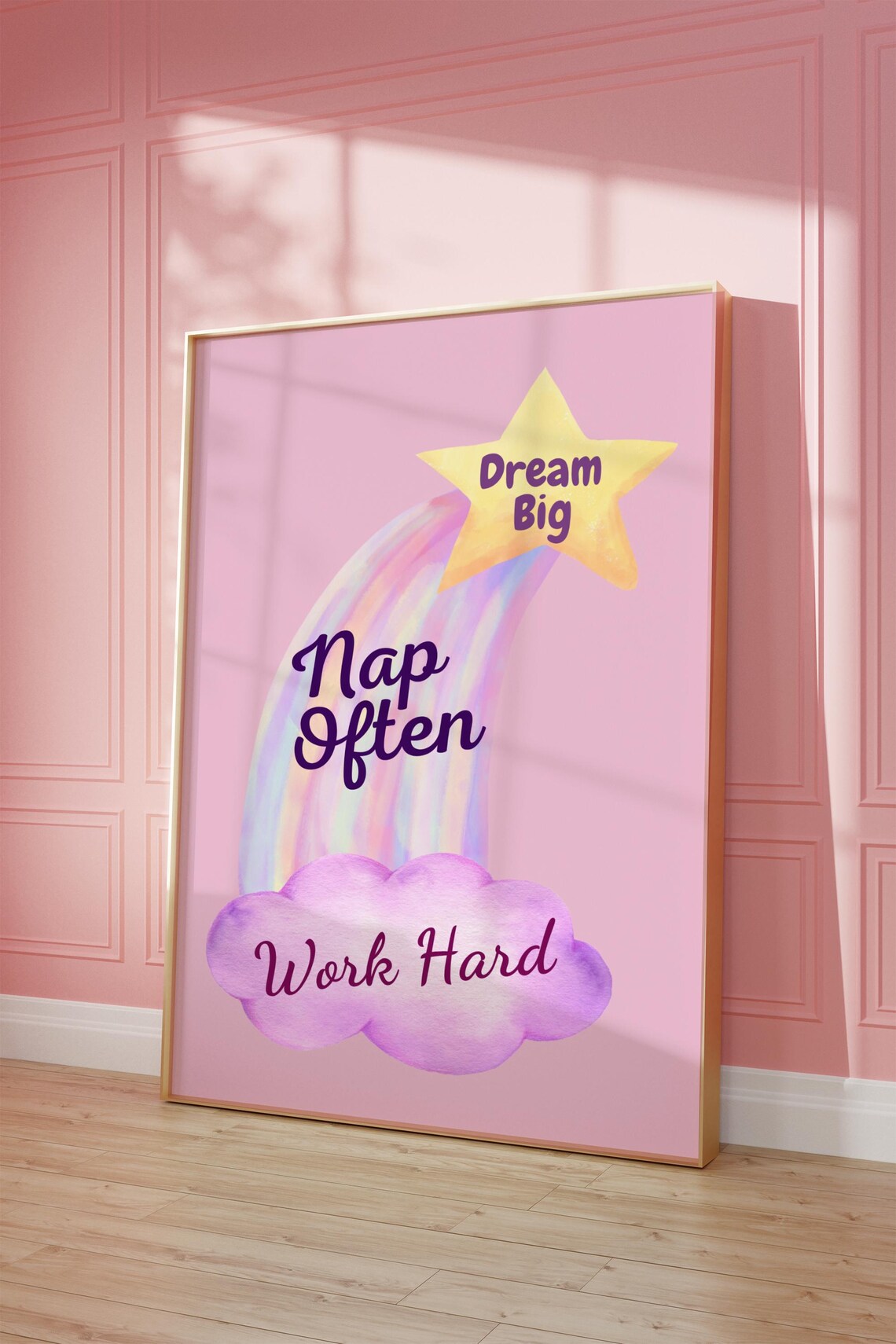 Rainbow Pastel Watercolor, Kids Room Decor Quote - Image 2