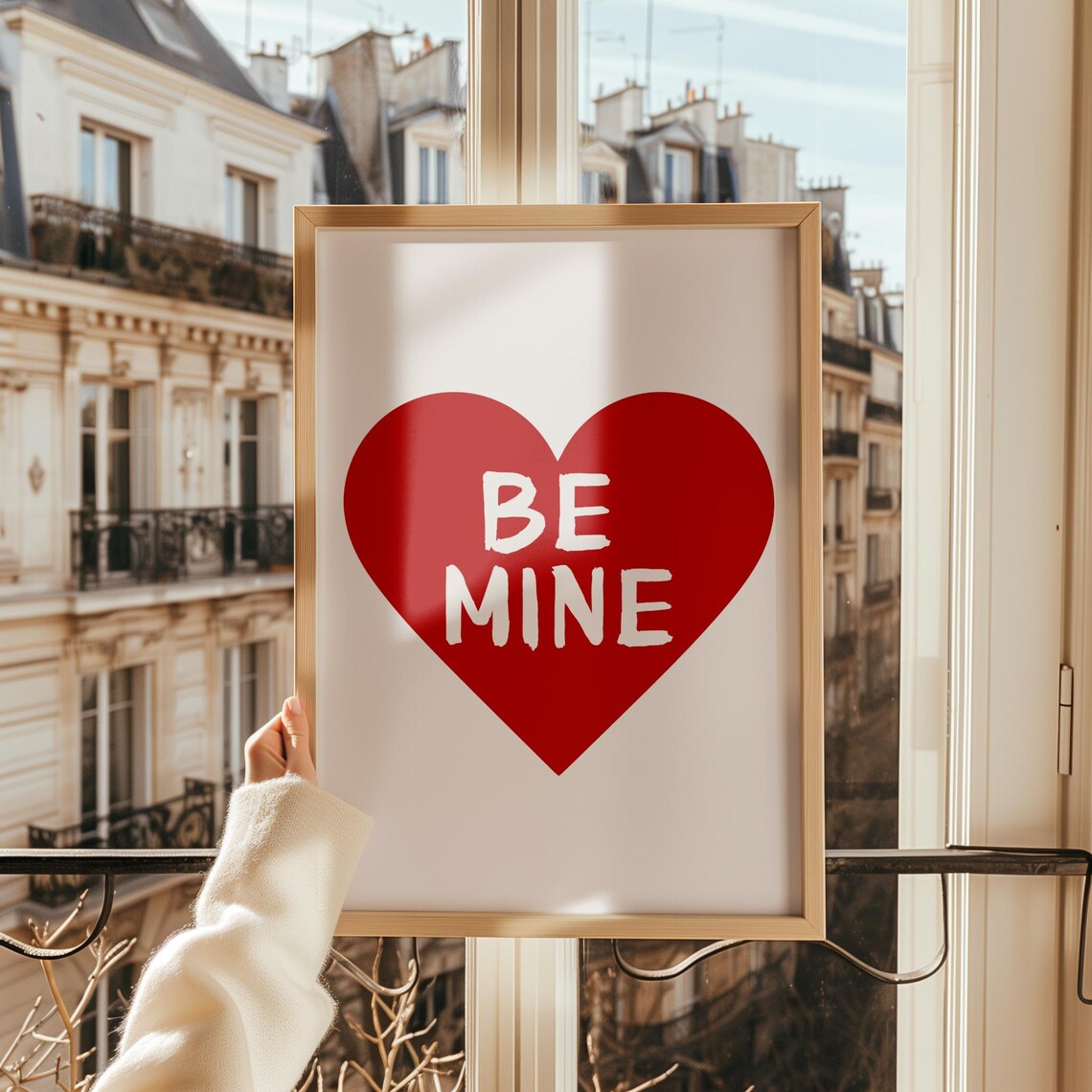 Be Mine Typography Print, Romantic Love Decor