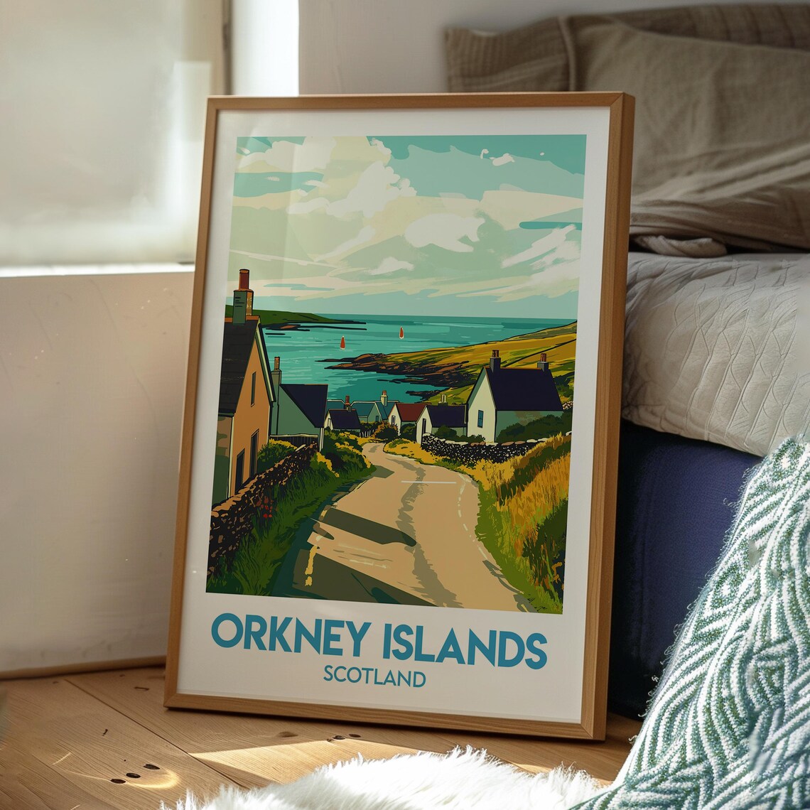 Orkney Islands Scotland Coastal Village Lane Seaside Travel Poster - Image 3
