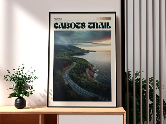 Cabot Trail Print Canada Wall Art Poster Travel Cape Breton Highlands Nova Scotia