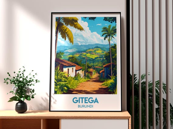 Gitega Travel Print Burundi Wall Art Poster Africa City